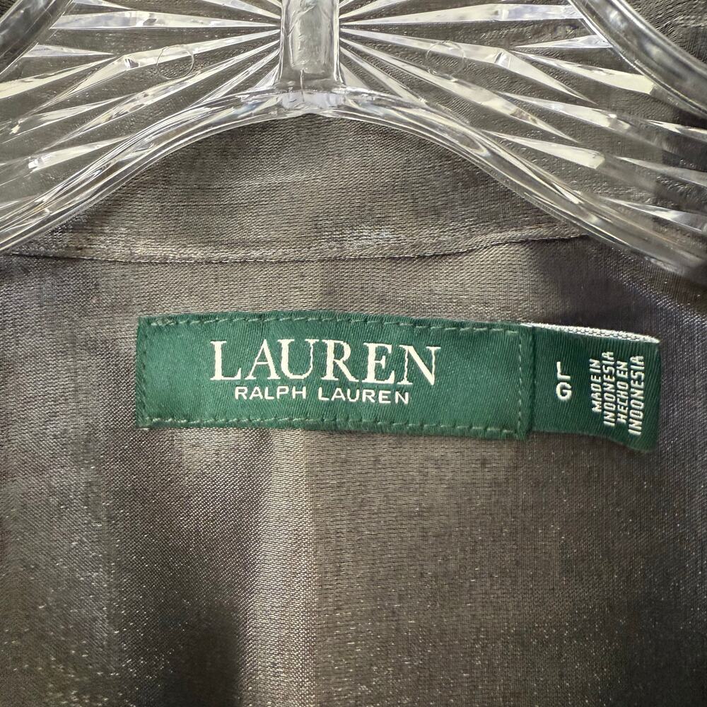 Lauren Ralph Lauren Women's Gray Iridescent Long Sleeve Top Size L. - Picture 6 of 12